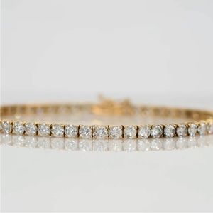 14K solid Yellow gold Tennis Bracelet